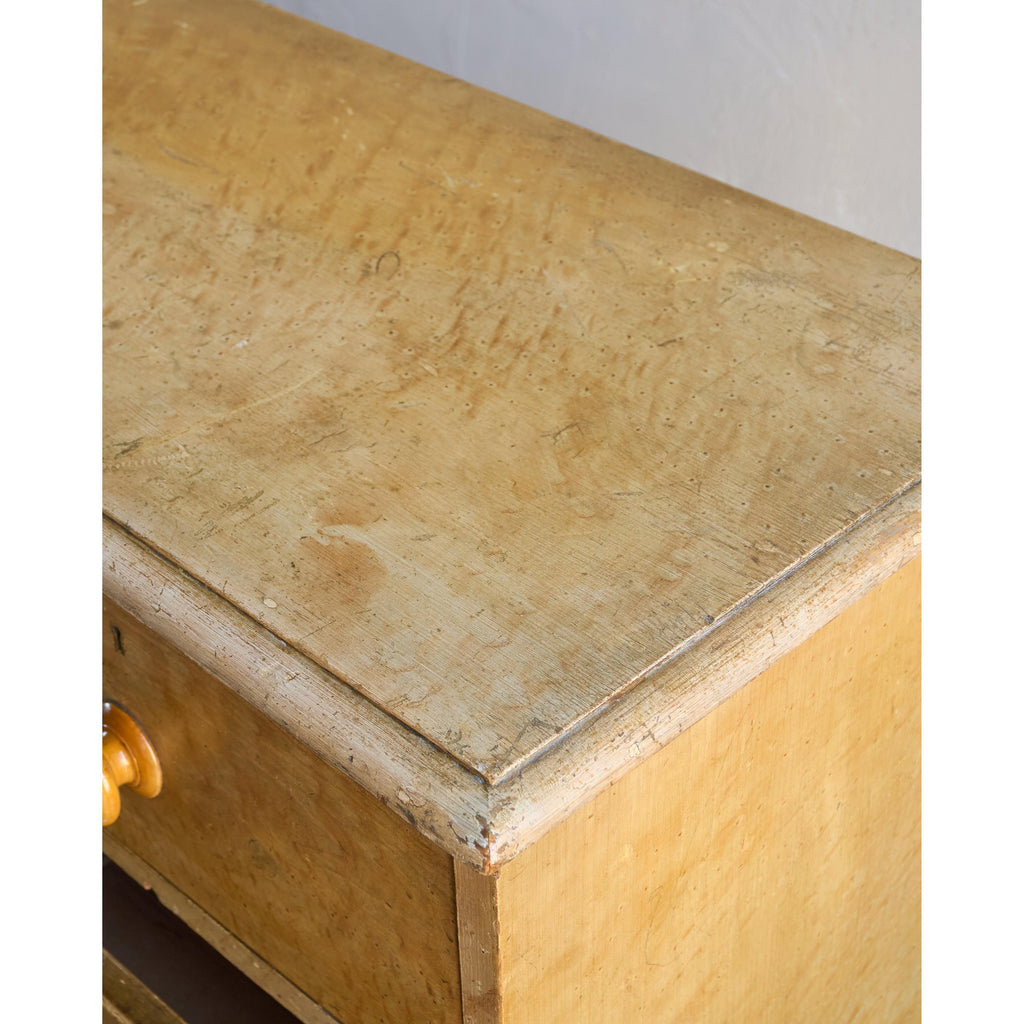 Antique Painted Chest of Drawers - simulated birds eye maple-Antique Storage-KONTRAST