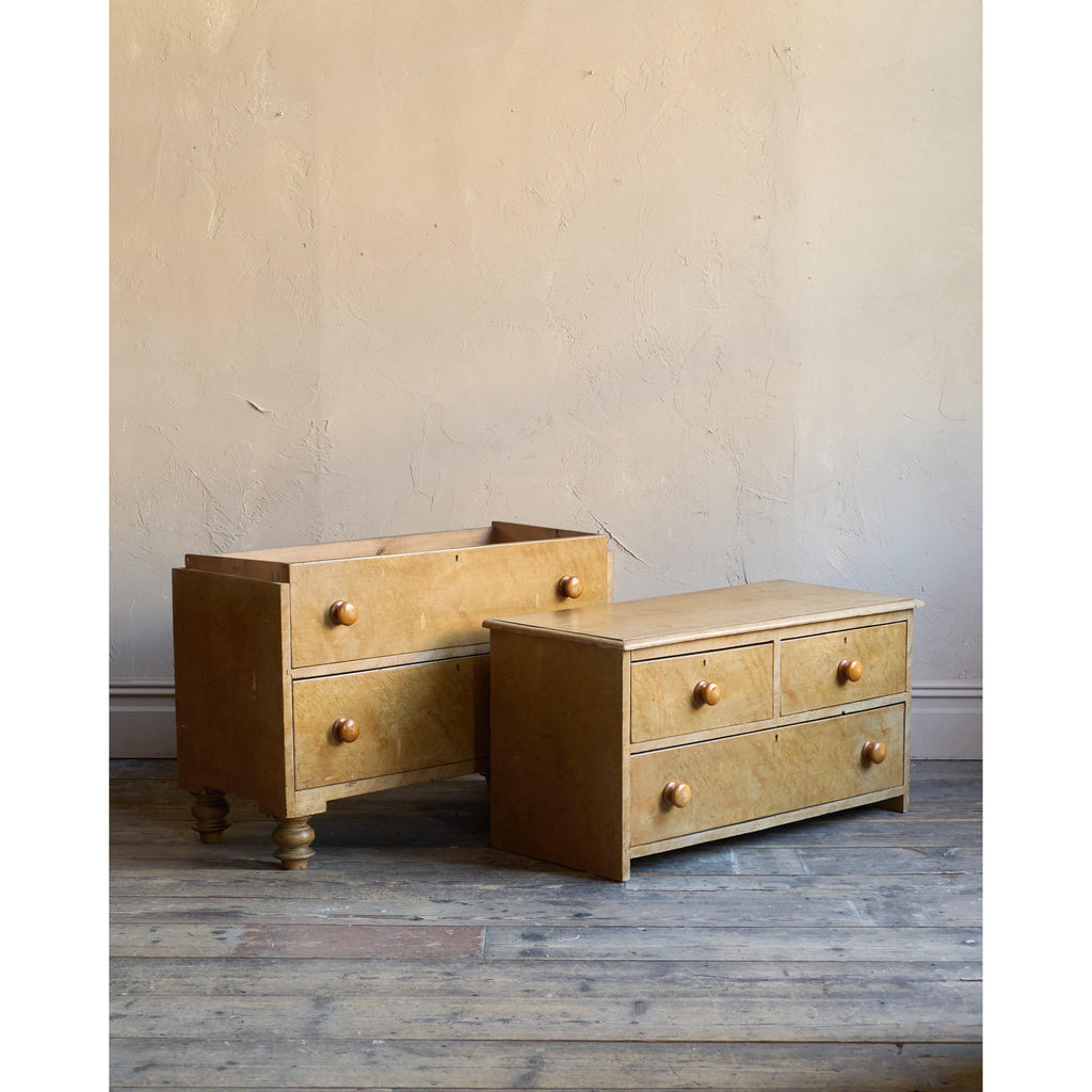 Antique Painted Chest of Drawers - simulated birds eye maple-Antique Storage-KONTRAST