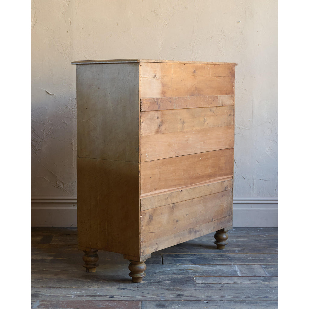 Antique Painted Chest of Drawers - simulated birds eye maple-Antique Storage-KONTRAST