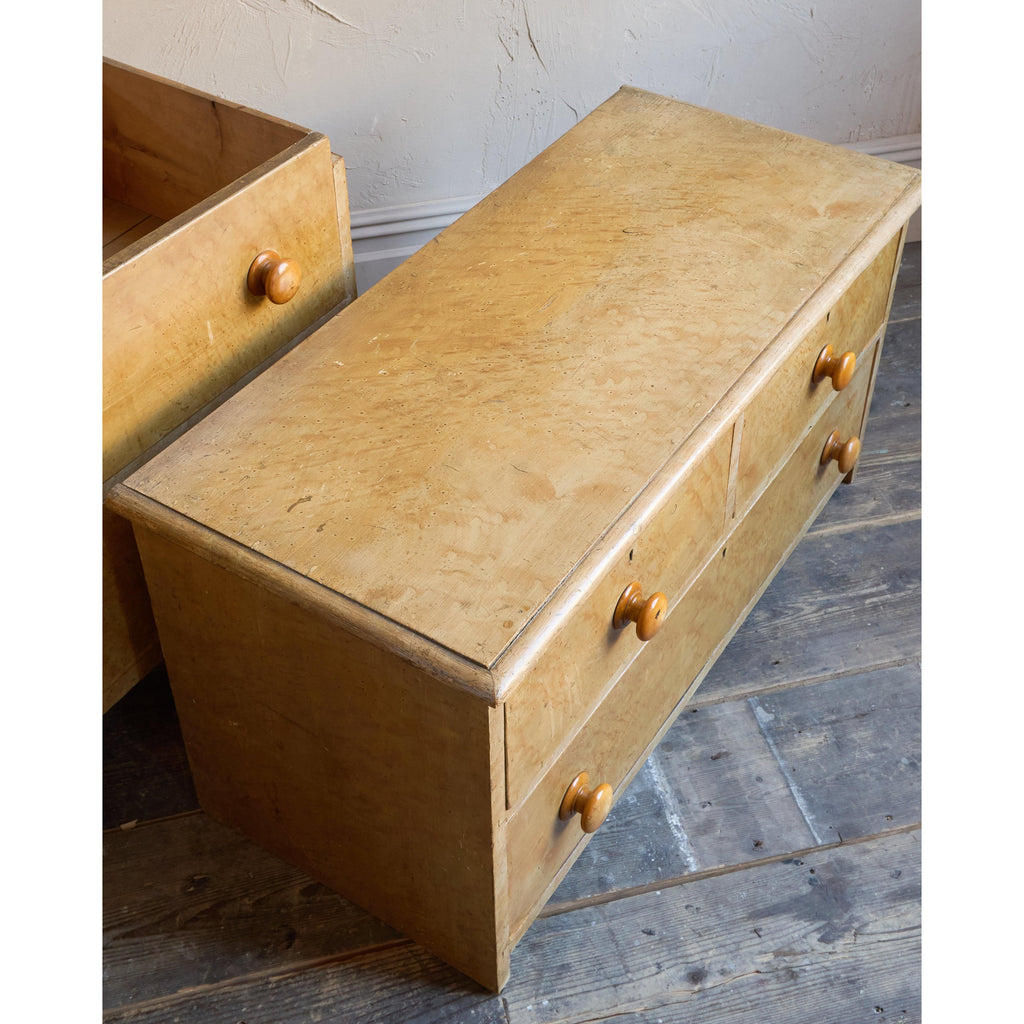 Antique Painted Chest of Drawers - simulated birds eye maple-Antique Storage-KONTRAST