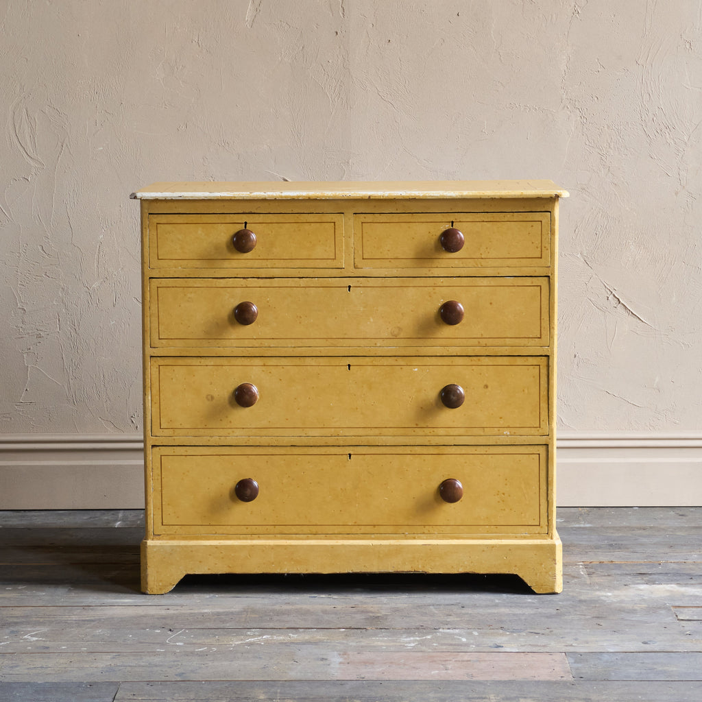 Antique Painted Pine Chest of Drawers-Antique Storage-KONTRAST