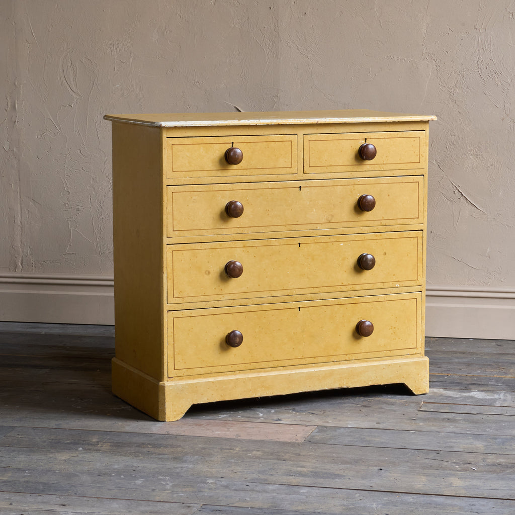 Antique Painted Pine Chest of Drawers-Antique Storage-KONTRAST