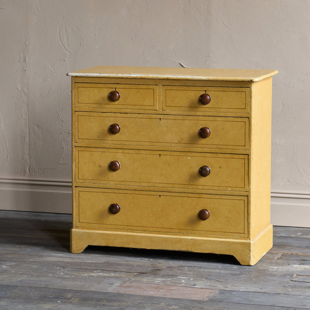 Antique Painted Pine Chest of Drawers-Antique Storage-KONTRAST