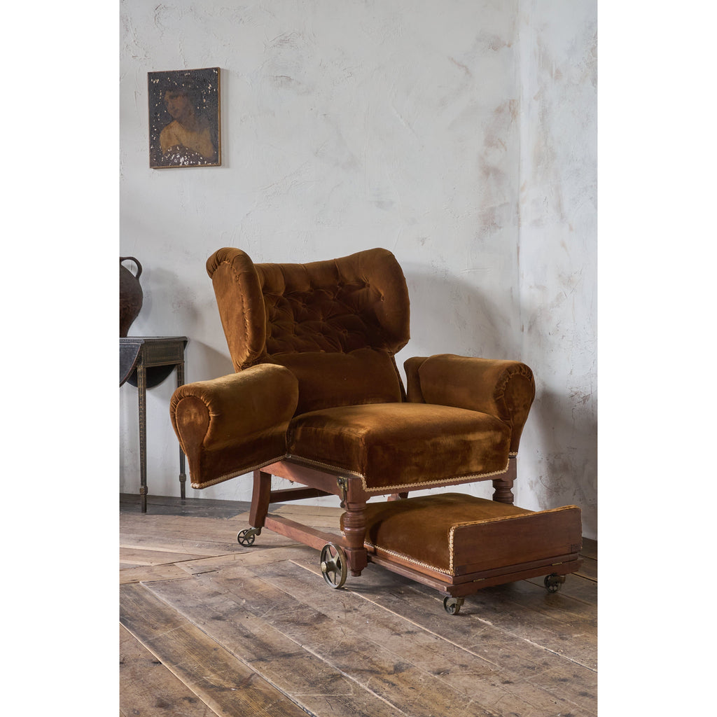 Antique Reclining Armchair by Foot and Son-Antique Seating-KONTRAST