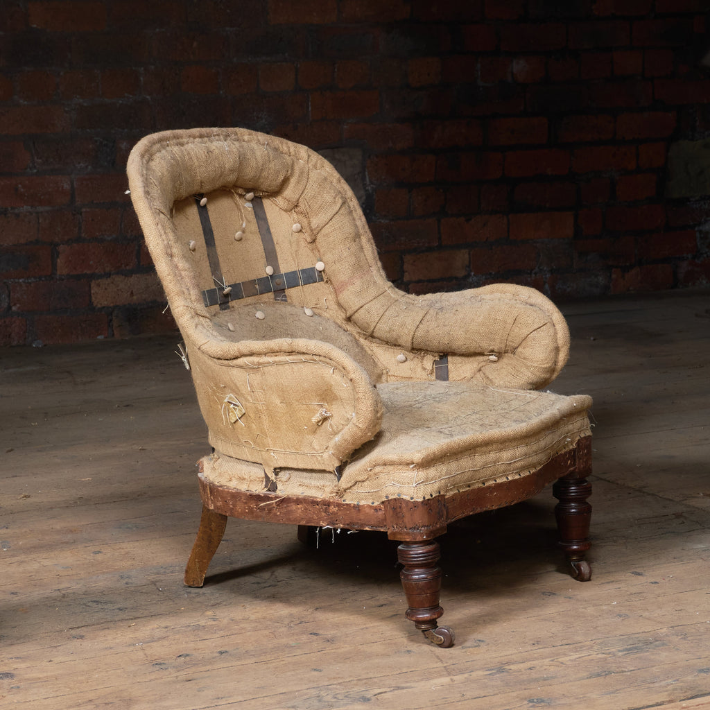 Antique Round Back Armchair-Antique Seating-KONTRAST