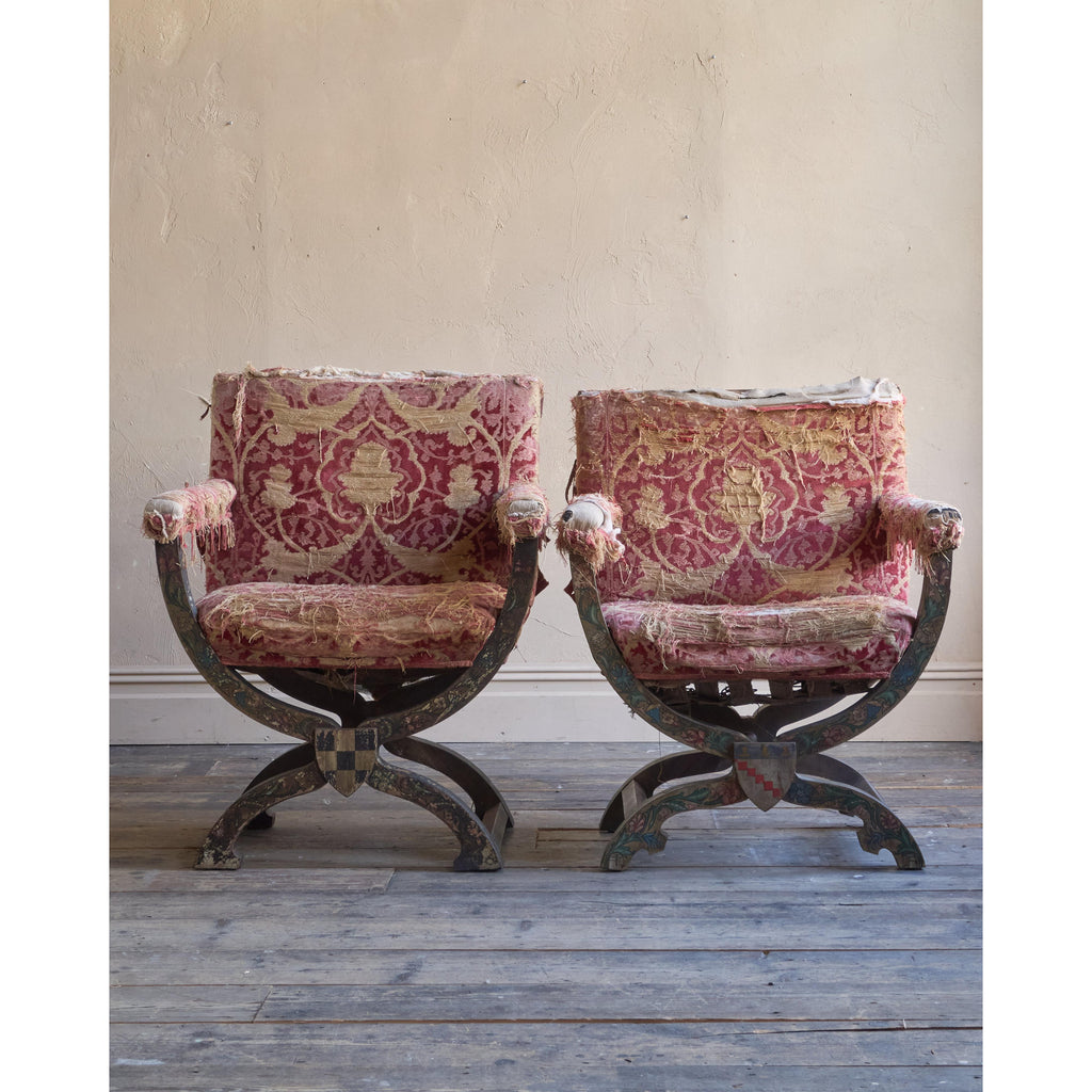 Antique Savonarola Armchairs by White, Allom & Co.-Antique Seating-KONTRAST