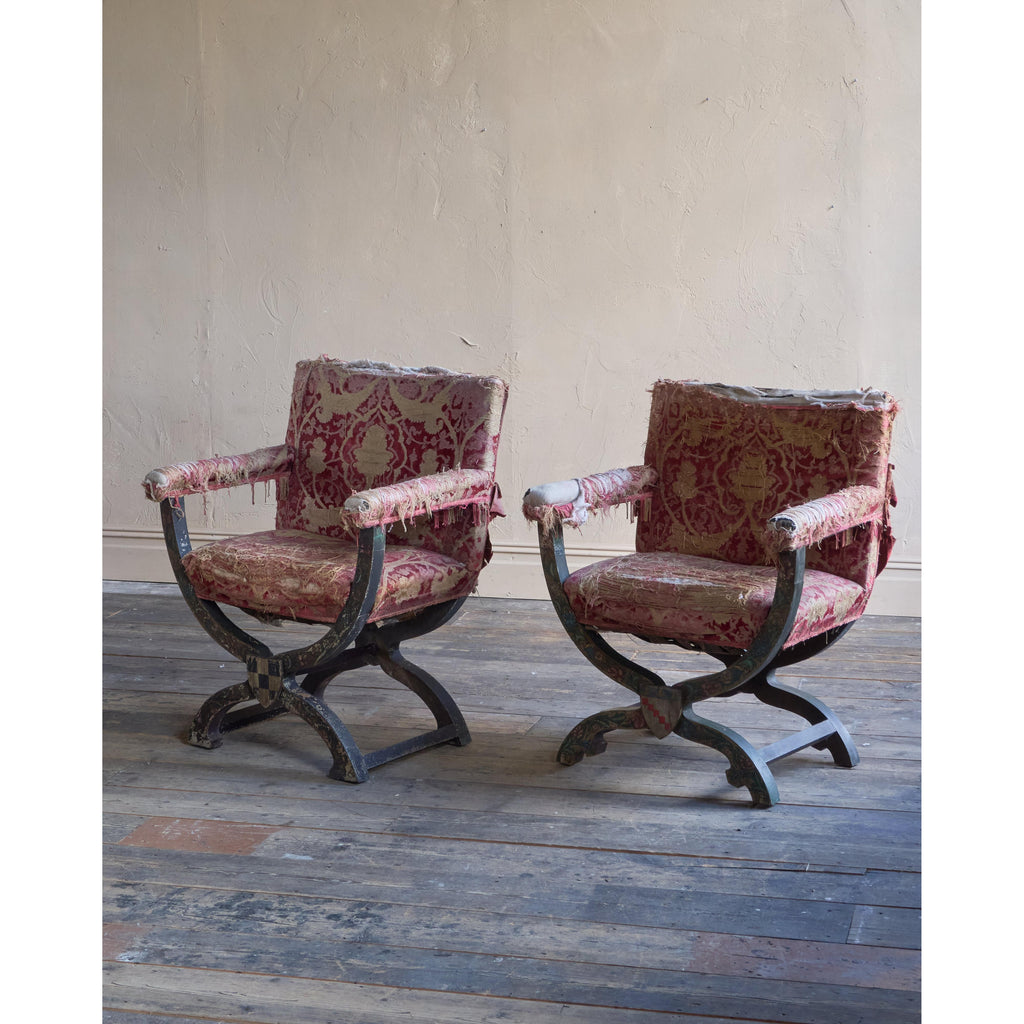 Antique Savonarola Armchairs by White, Allom & Co.-Antique Seating-KONTRAST