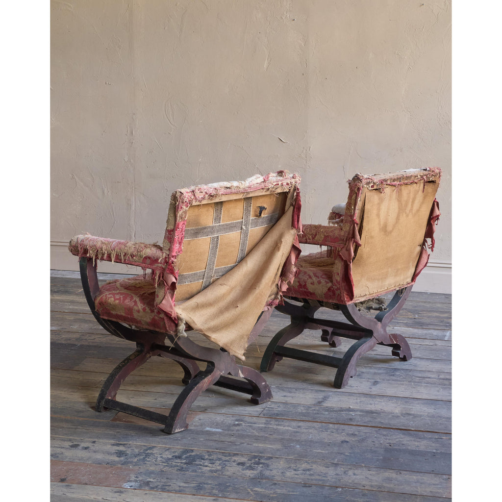 Antique Savonarola Armchairs by White, Allom & Co.-Antique Seating-KONTRAST