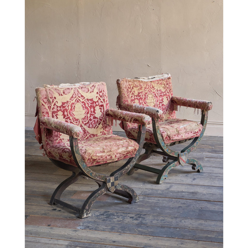 Antique Savonarola Armchairs by White, Allom & Co.-Antique Seating-KONTRAST