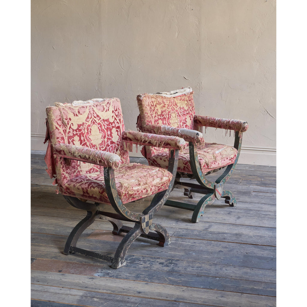 Antique Savonarola Armchairs by White, Allom & Co.-Antique Seating-KONTRAST