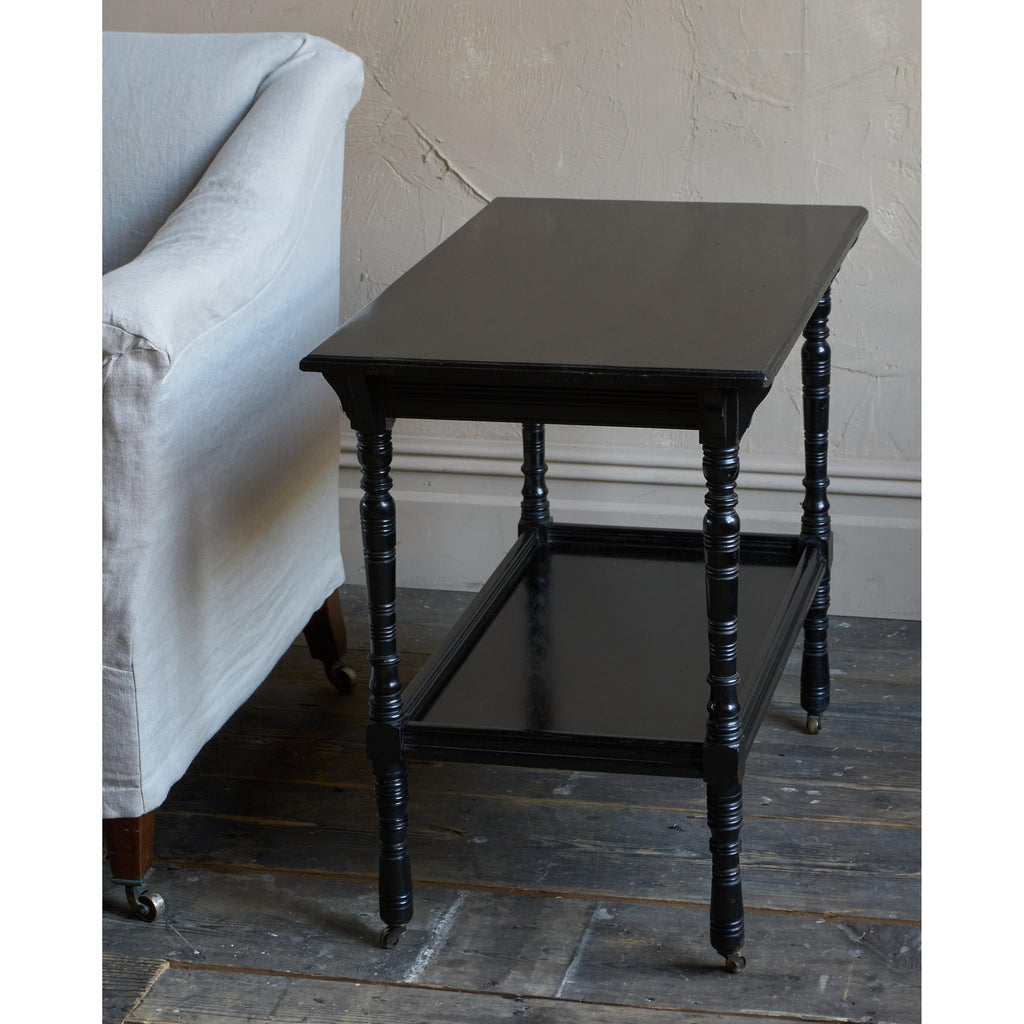 Antique Side Table - Ebonised - Rectangular Shape-Antique Tables-KONTRAST