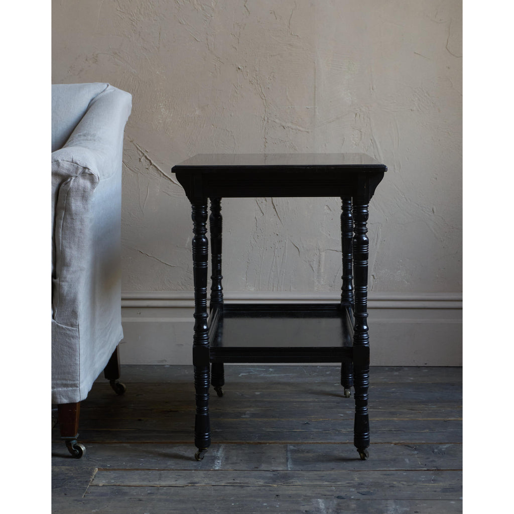 Antique Side Table - Ebonised - Rectangular Shape-Antique Tables-KONTRAST