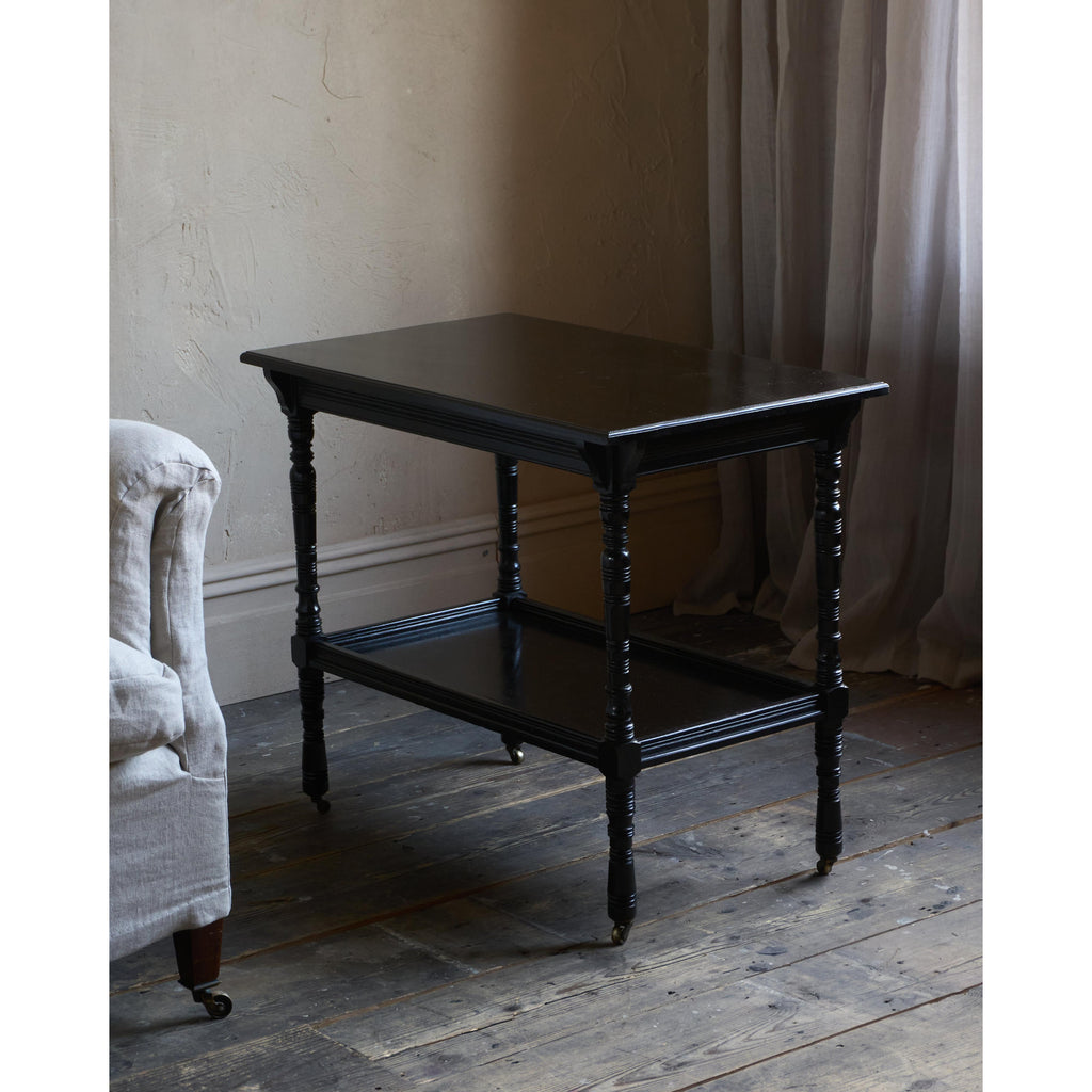 Antique Side Table - Ebonised - Rectangular Shape-Antique Tables-KONTRAST