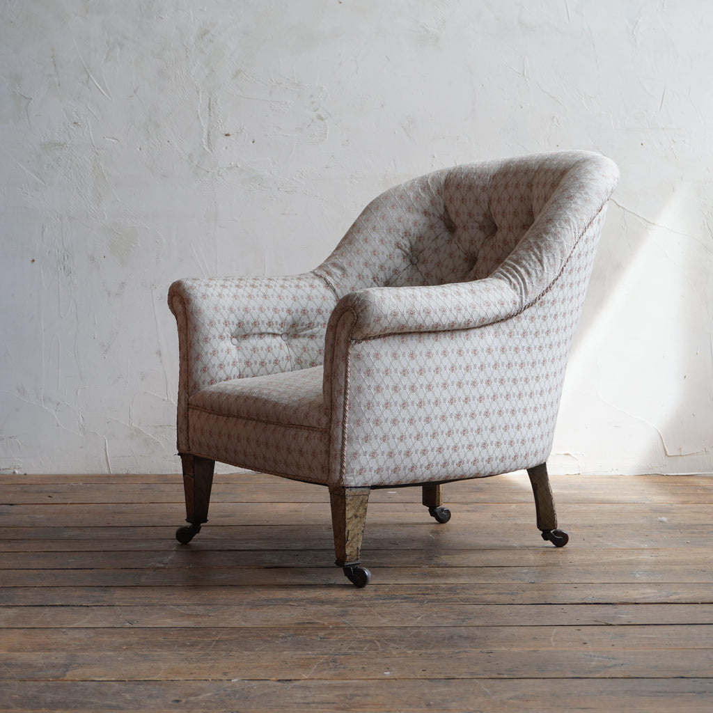 Antique Tub Armchair - faux birch legs-Antique Seating-KONTRAST