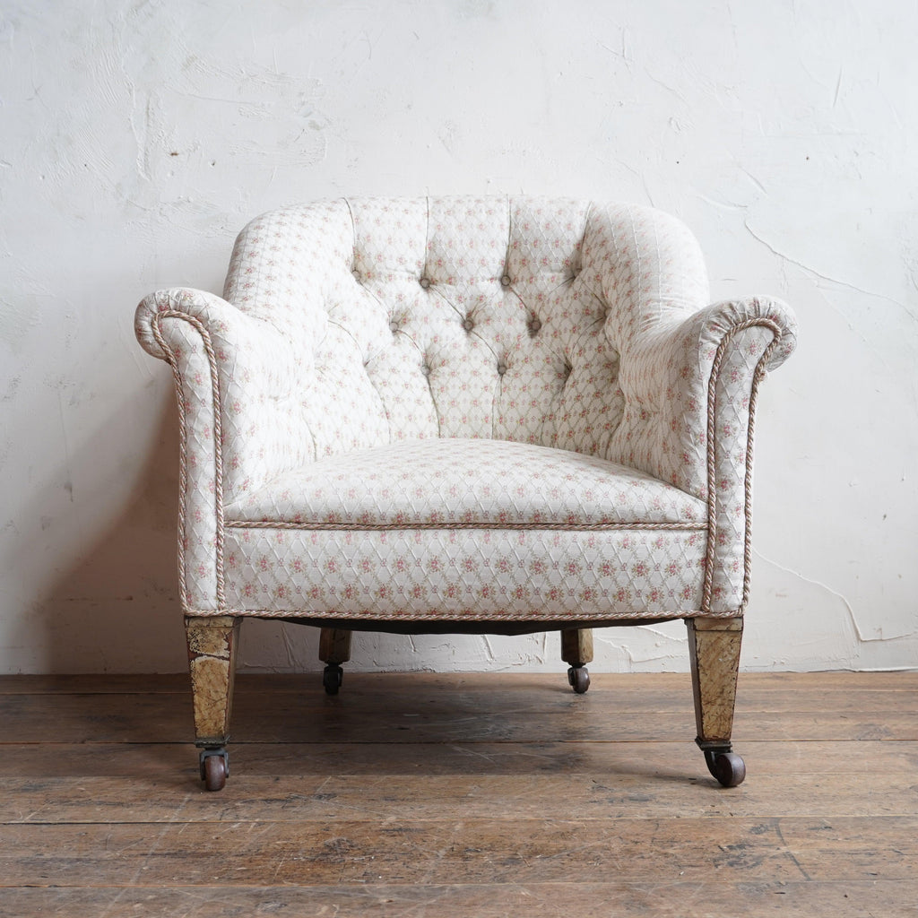 Antique Tub Armchair - faux birch legs-Antique Seating-KONTRAST