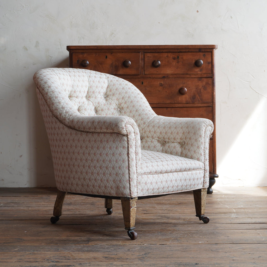 Antique Tub Armchair - faux birch legs-Antique Seating-KONTRAST