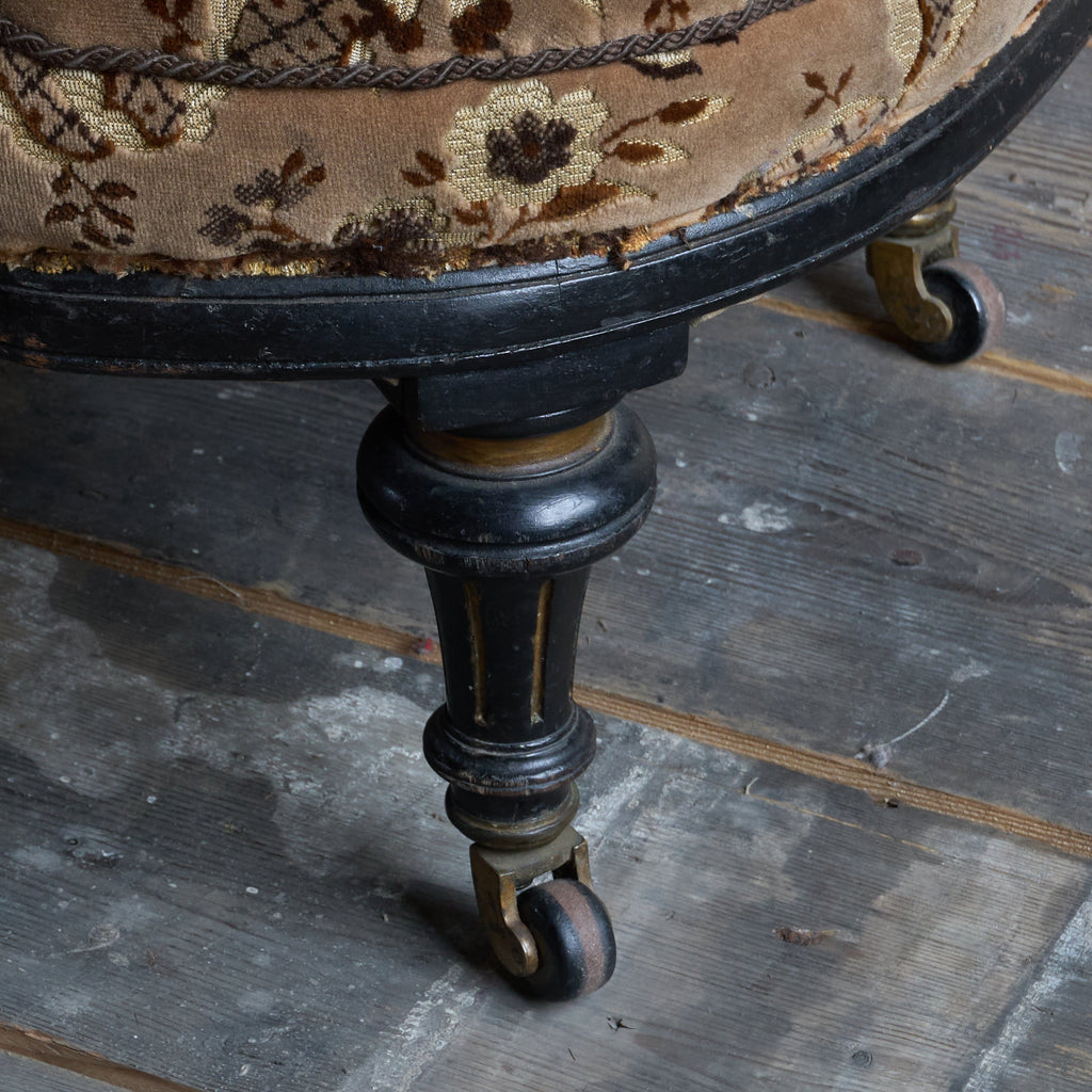 Antique Tub Chair - ebonised and gilt legs.-Antique Seating-KONTRAST