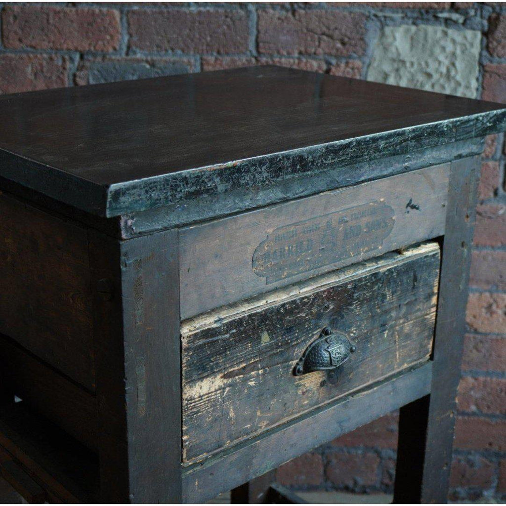 Antique Typesetting Table- printers storage - kitchen island - sold-Antique Storage-KONTRAST
