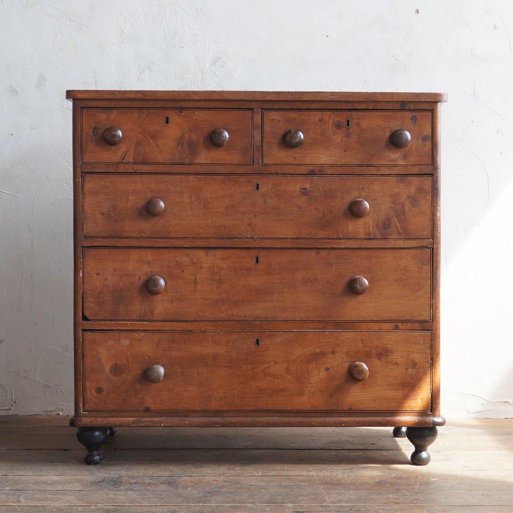 Antique Yew Chest of Drawers-KONTRAST