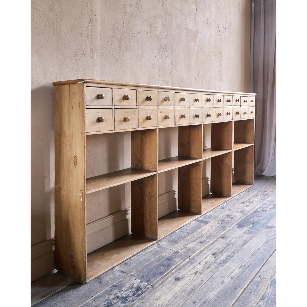 Antique pine haberdashery bank of drawers-Antique Storage-KONTRAST
