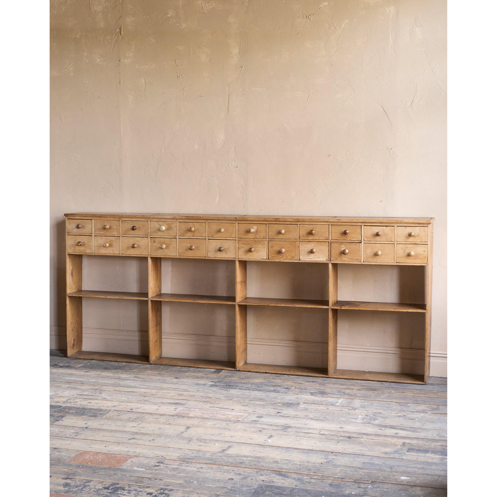 Antique pine haberdashery bank of drawers-Antique Storage-KONTRAST