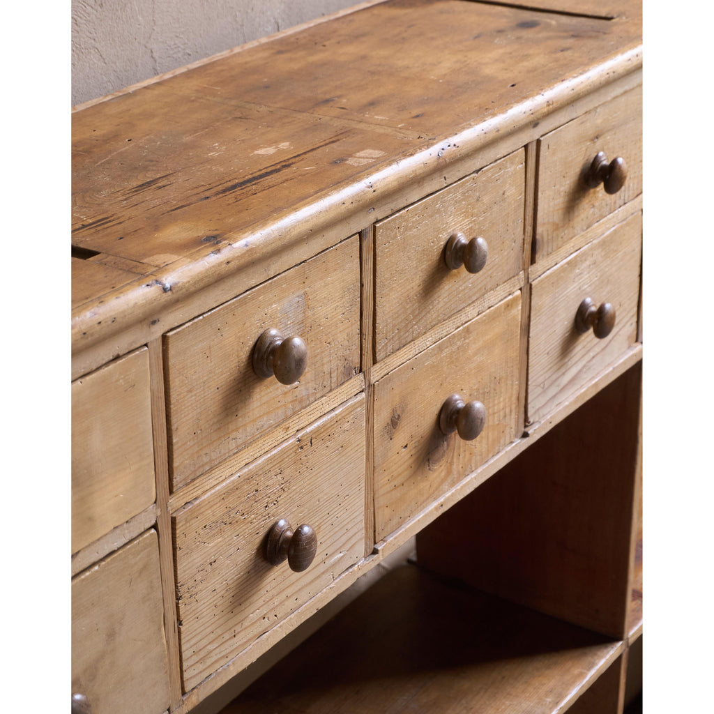 Antique pine haberdashery bank of drawers-Antique Storage-KONTRAST