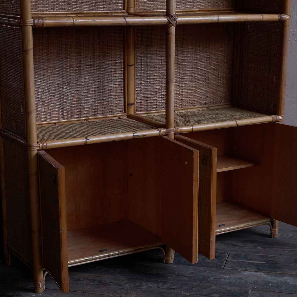 Bamboo Shelving Unit - attributed to Dal Vera-Mid Century Storage-KONTRAST