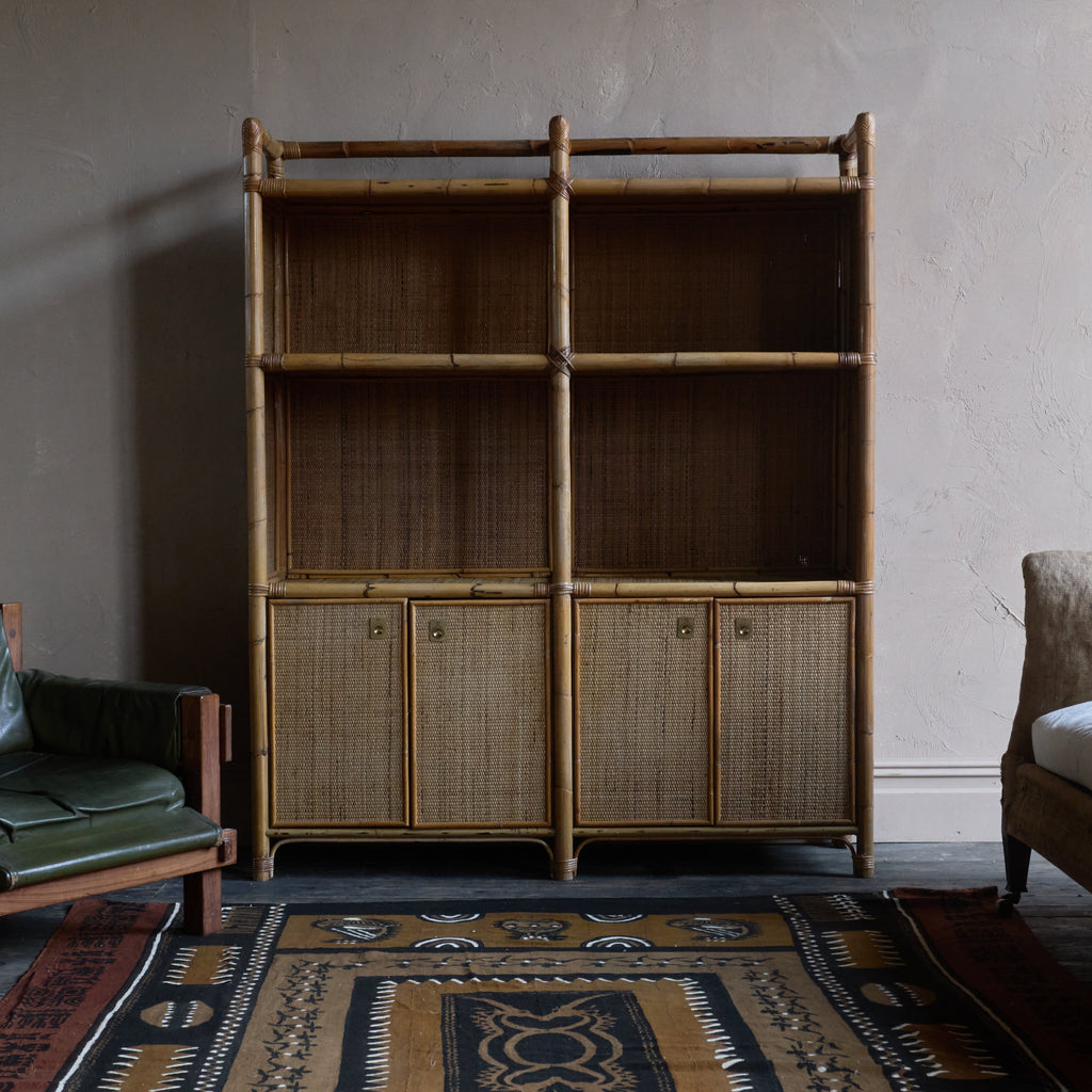 Bamboo Shelving Unit - attributed to Dal Vera-Mid Century Storage-KONTRAST