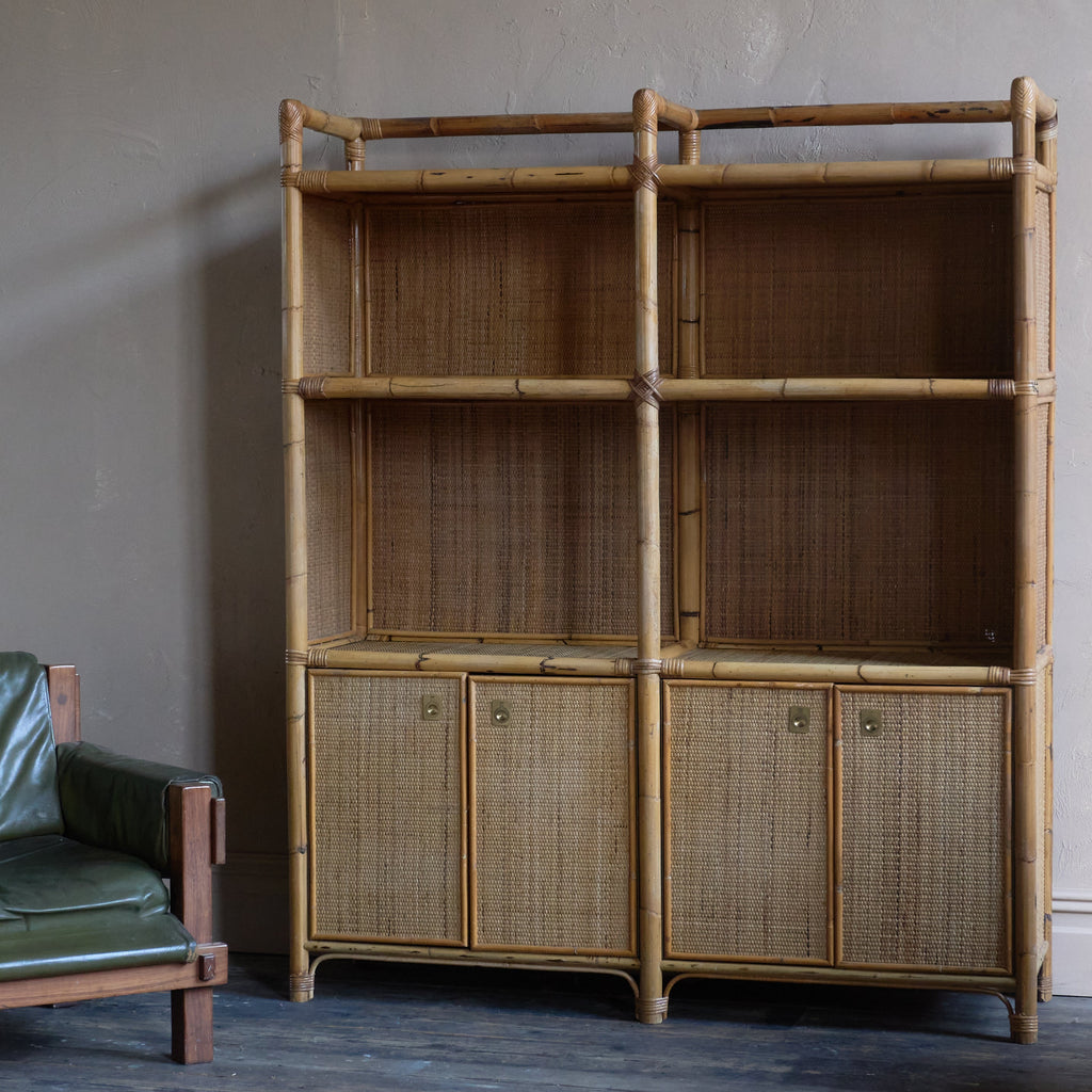 Bamboo Shelving Unit - attributed to Dal Vera-Mid Century Storage-KONTRAST