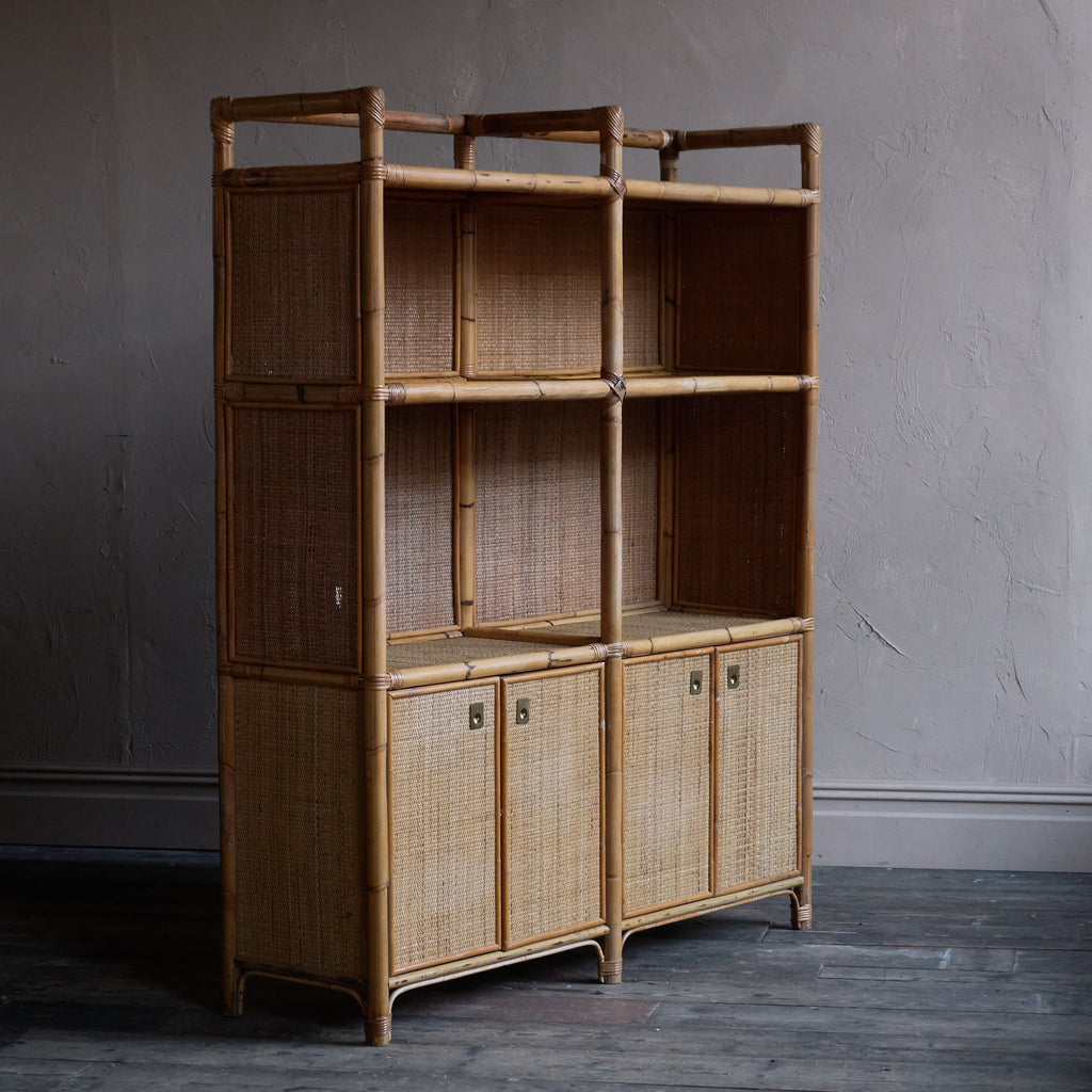 Bamboo Shelving Unit - attributed to Dal Vera-Mid Century Storage-KONTRAST