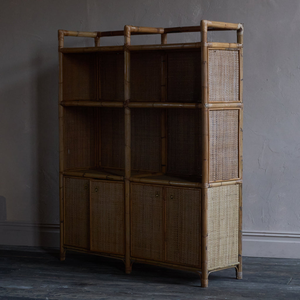 Bamboo Shelving Unit - attributed to Dal Vera-Mid Century Storage-KONTRAST