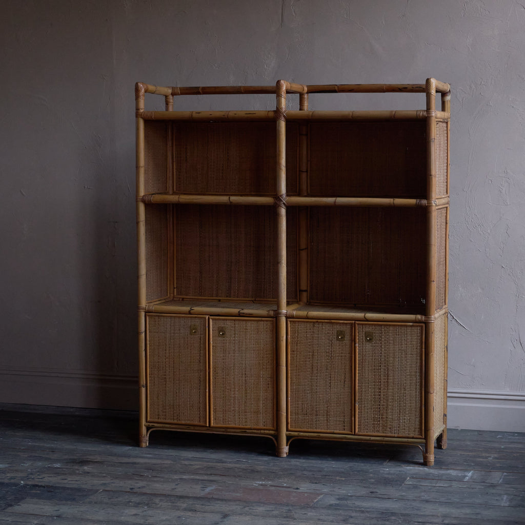 Bamboo Shelving Unit - attributed to Dal Vera-Mid Century Storage-KONTRAST