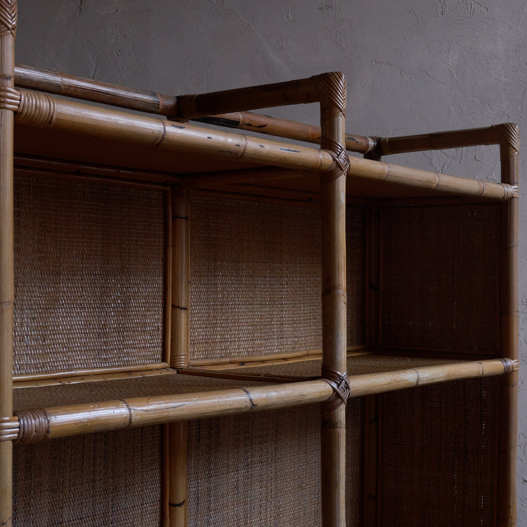 Bamboo Shelving Unit - attributed to Dal Vera-Mid Century Storage-KONTRAST