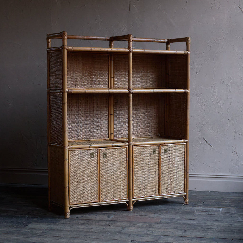 Bamboo Shelving Unit - attributed to Dal Vera-Mid Century Storage-KONTRAST