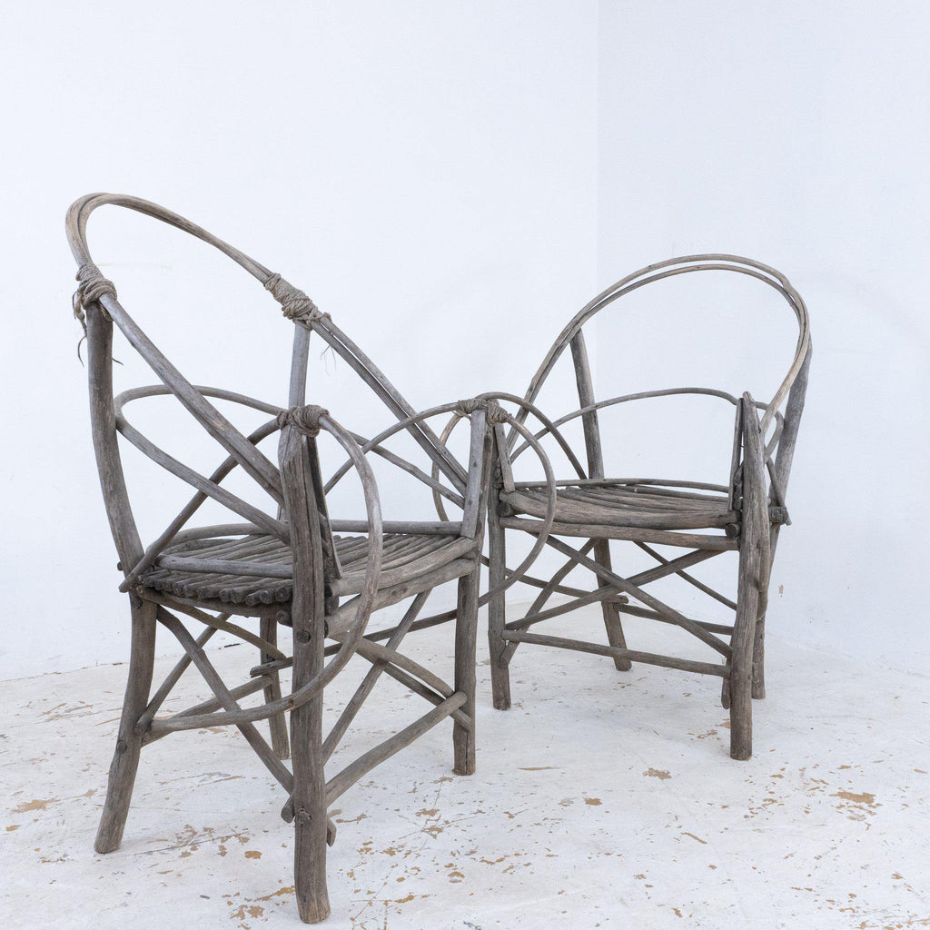 Bent Willow Twig Chairs and Table Bistro Set-Vintage Seating-KONTRAST