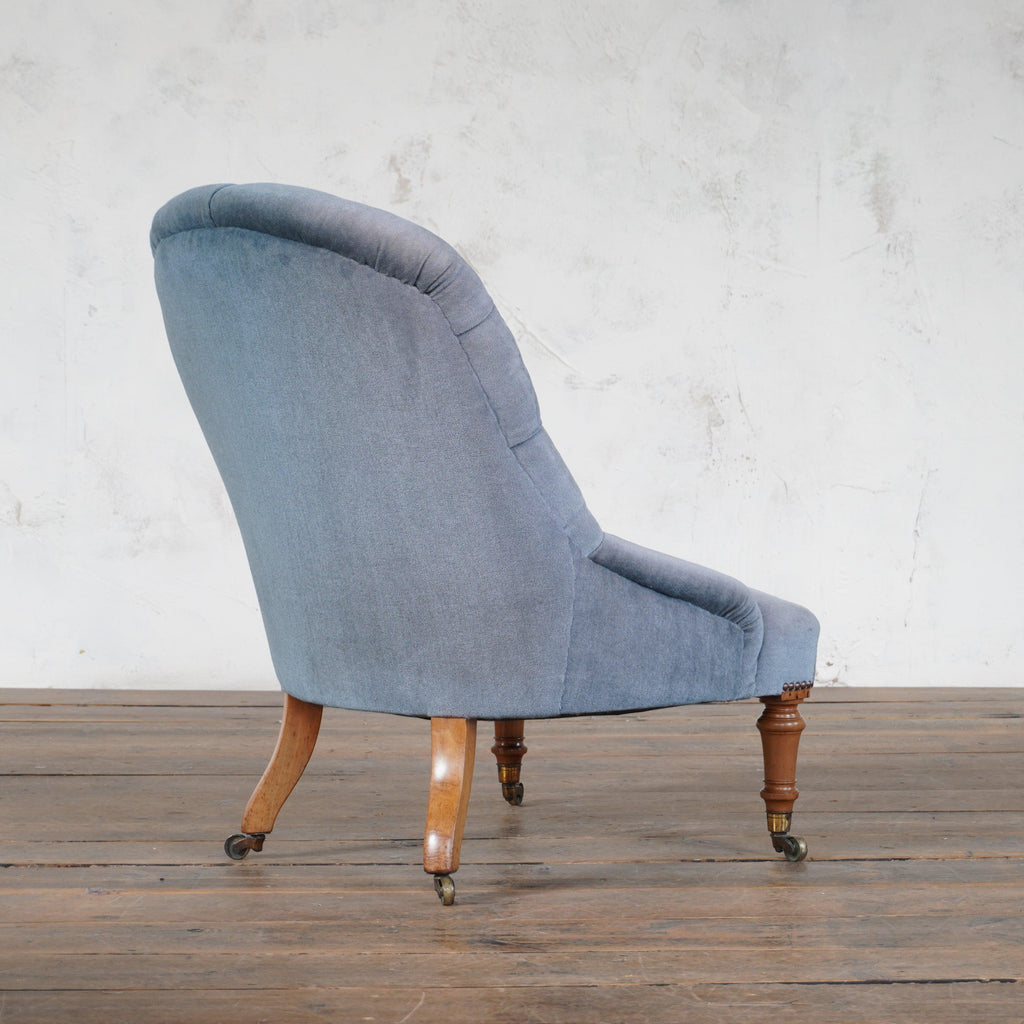 Blue Slipper Chair - 19th Century-KONTRAST