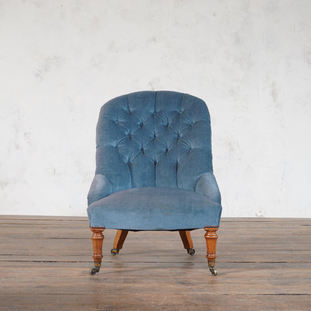 Blue Slipper Chair - 19th Century-KONTRAST