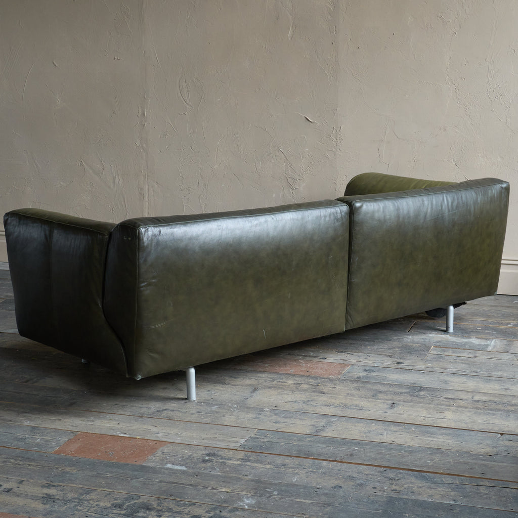 Cassina 250 MET 3 seater sofa in green leather-Mid Century Seating-KONTRAST