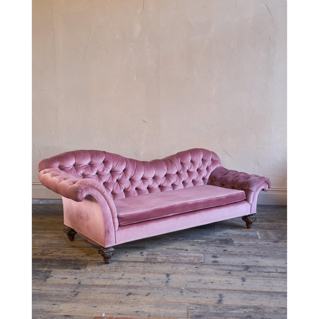 Chaise longue with carved column legs-Antique Seating-KONTRAST