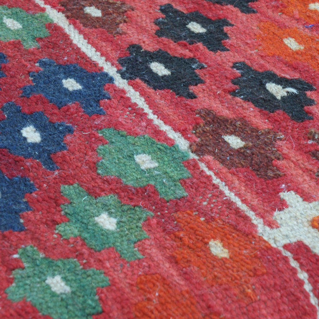 Chino kilim rug footstool-Handmade Ethnic Footstools-KONTRAST
