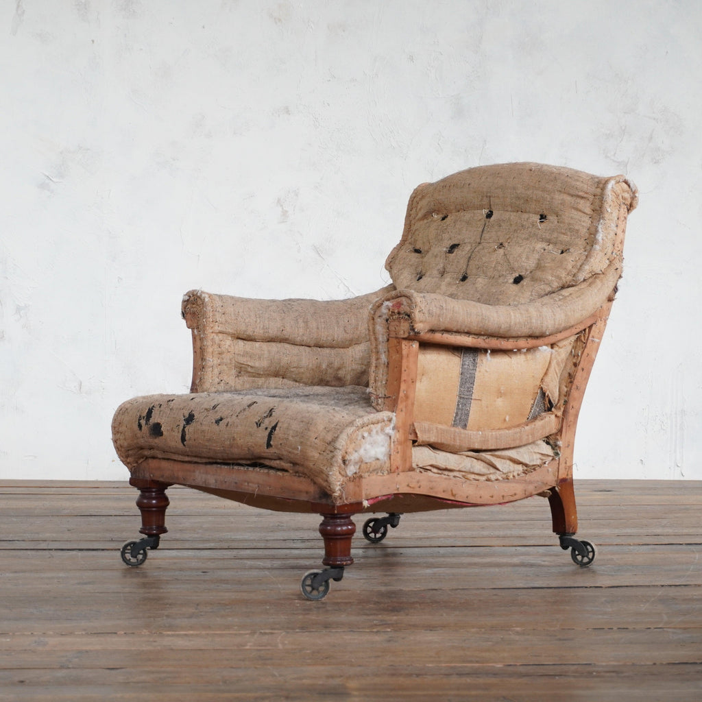 Country House Armchair - large spoked wheels-Antique Seating-KONTRAST