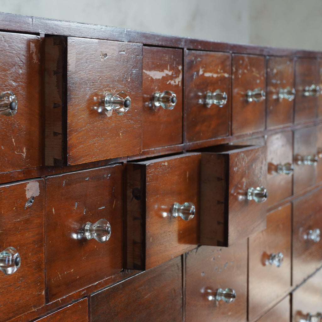 Early 20th century chemists apothecary drawers-Antique Storage-KONTRAST