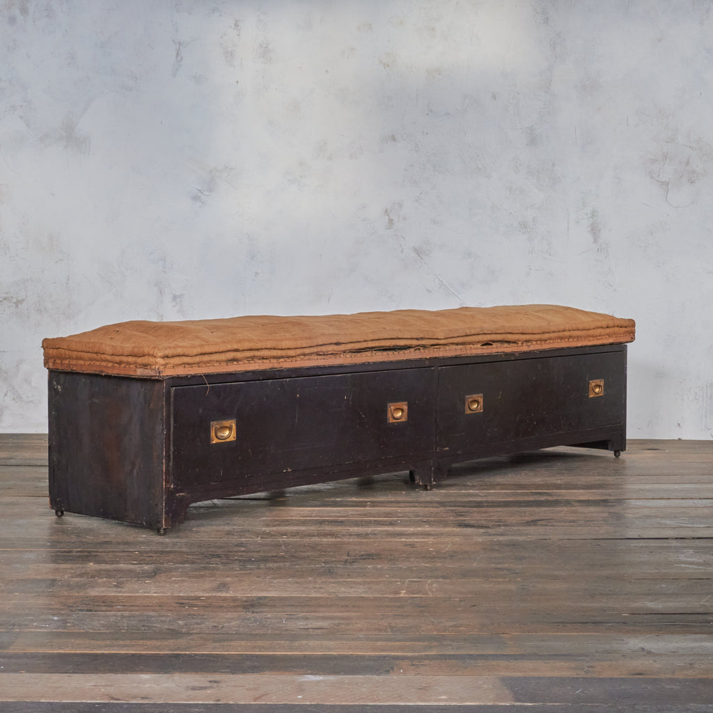 Ebonised Ottoman Bench with Drawers-KONTRAST
