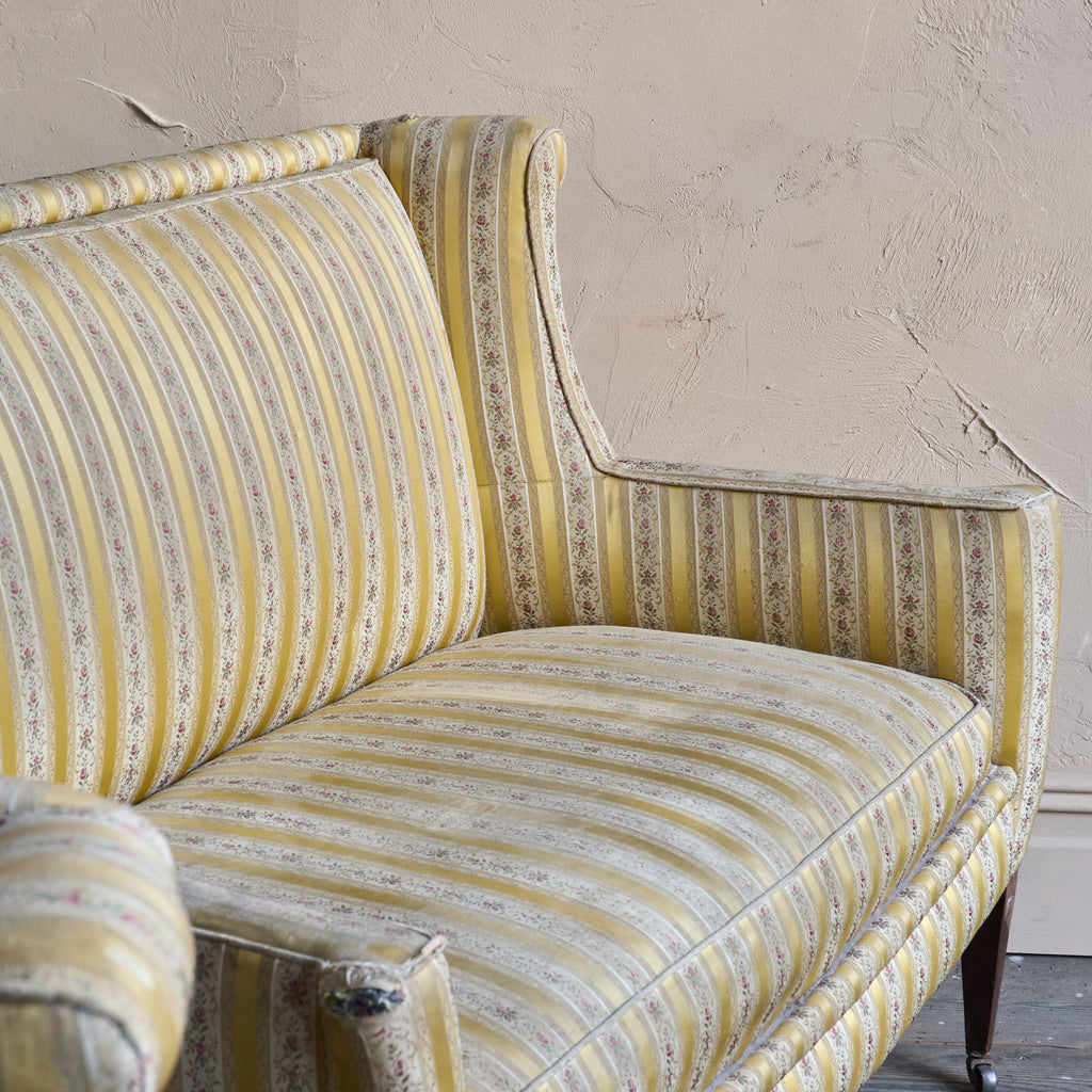 Edwardian Salon Suite - striped gold silk fabric-Antique Seating-KONTRAST