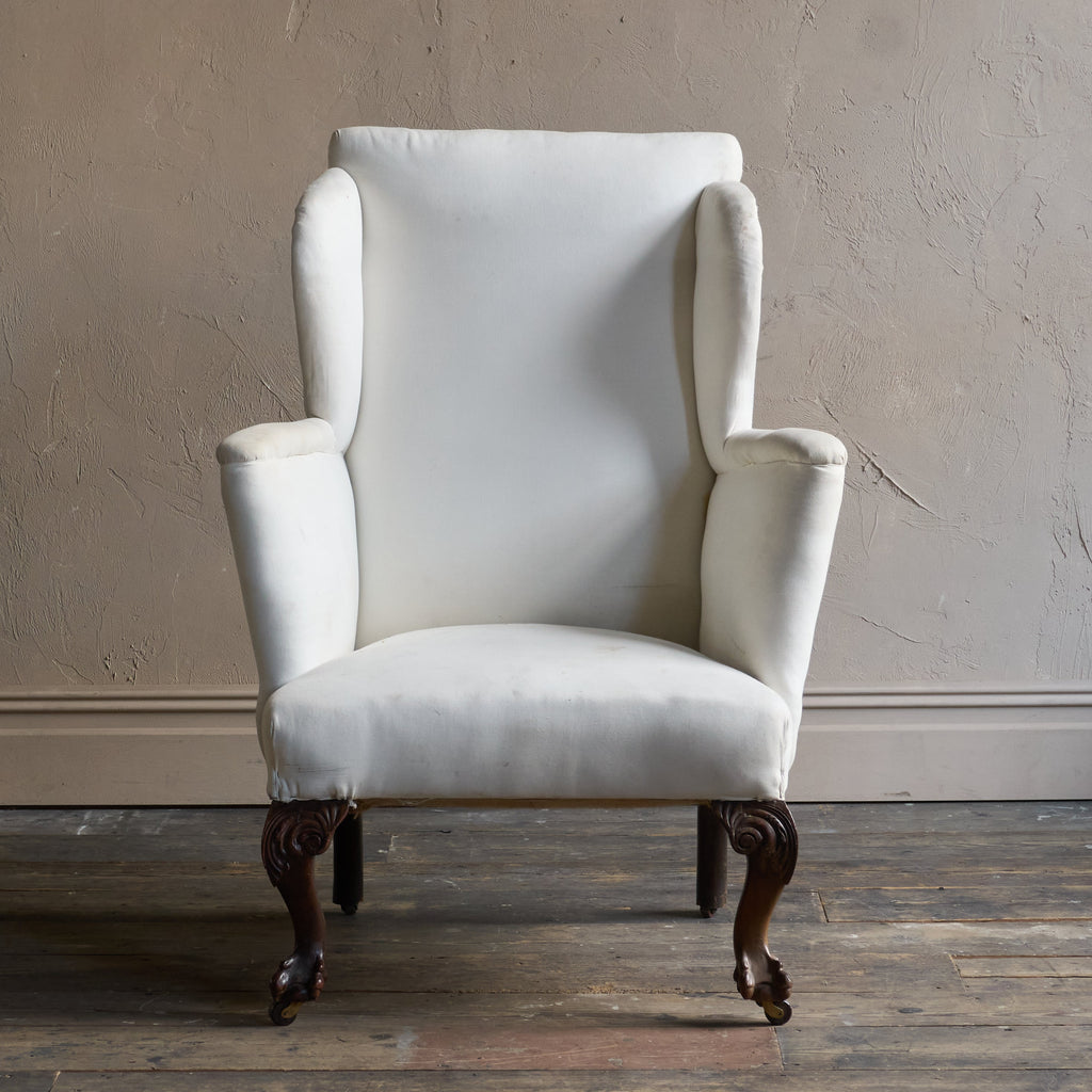 George ll style wingback armchair-Antique Seating-KONTRAST