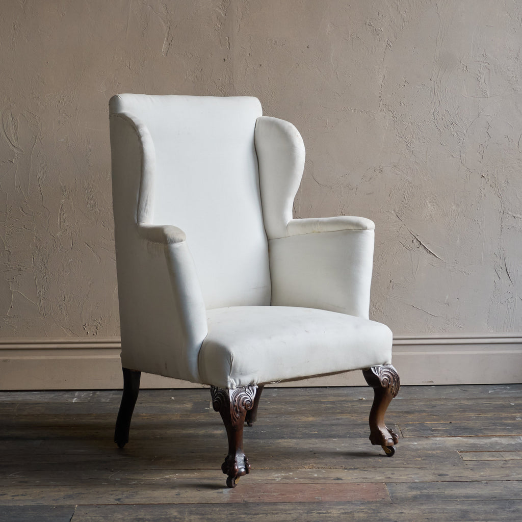 George ll style wingback armchair-Antique Seating-KONTRAST