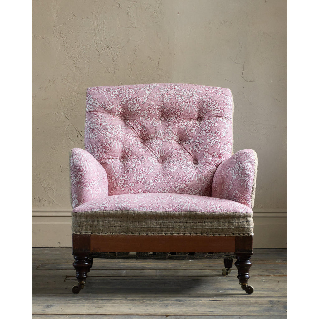 Hindley & Sons Armchair - Red Ticking-Antique Seating-KONTRAST