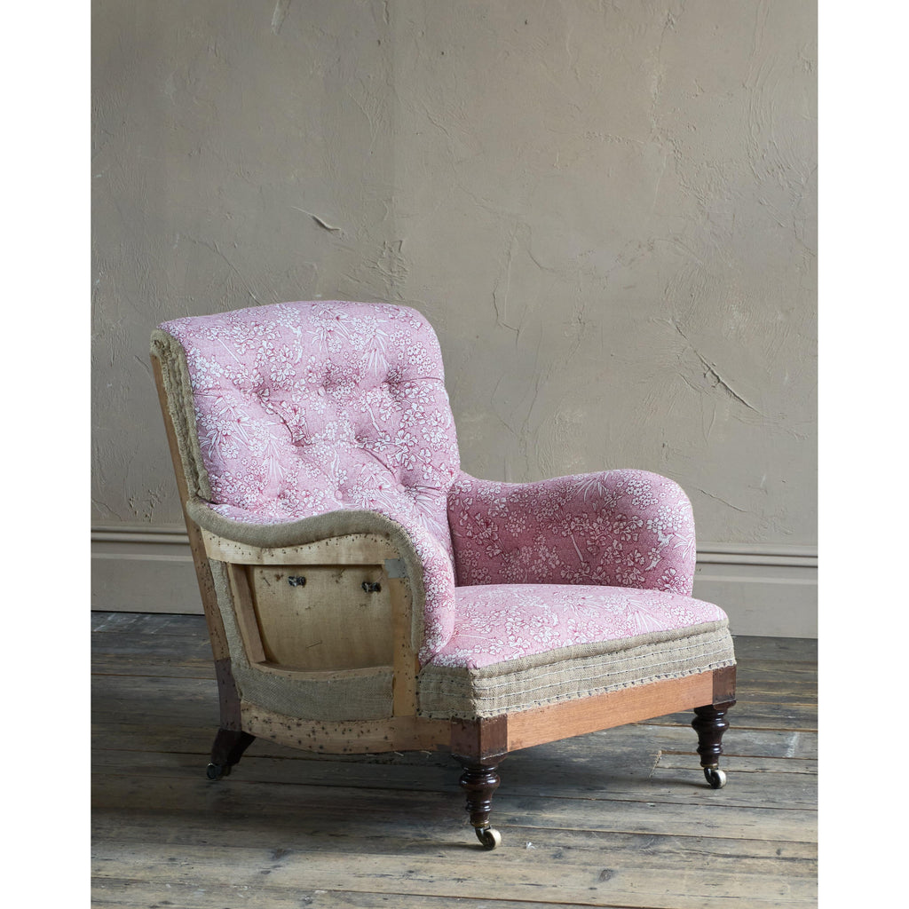 Hindley & Sons Armchair - Red Ticking-Antique Seating-KONTRAST