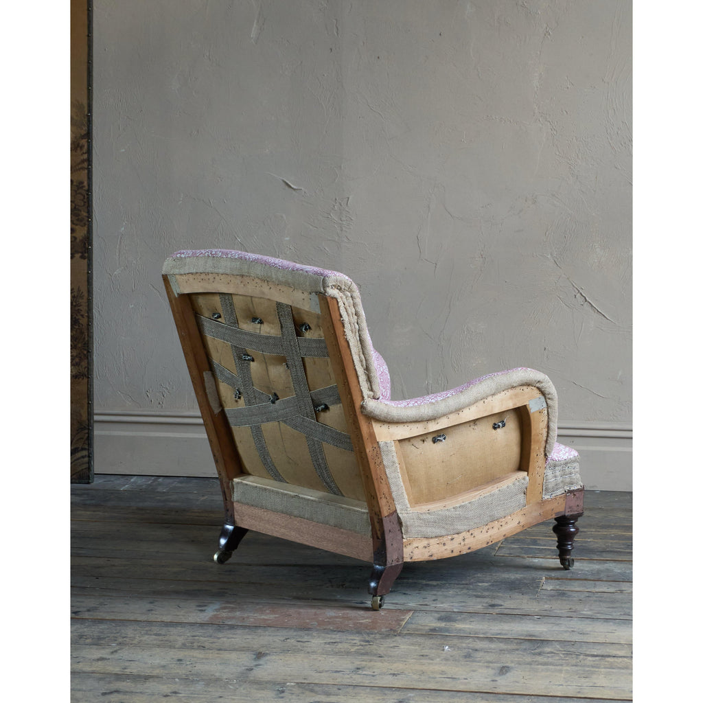 Hindley & Sons Armchair - Red Ticking-Antique Seating-KONTRAST