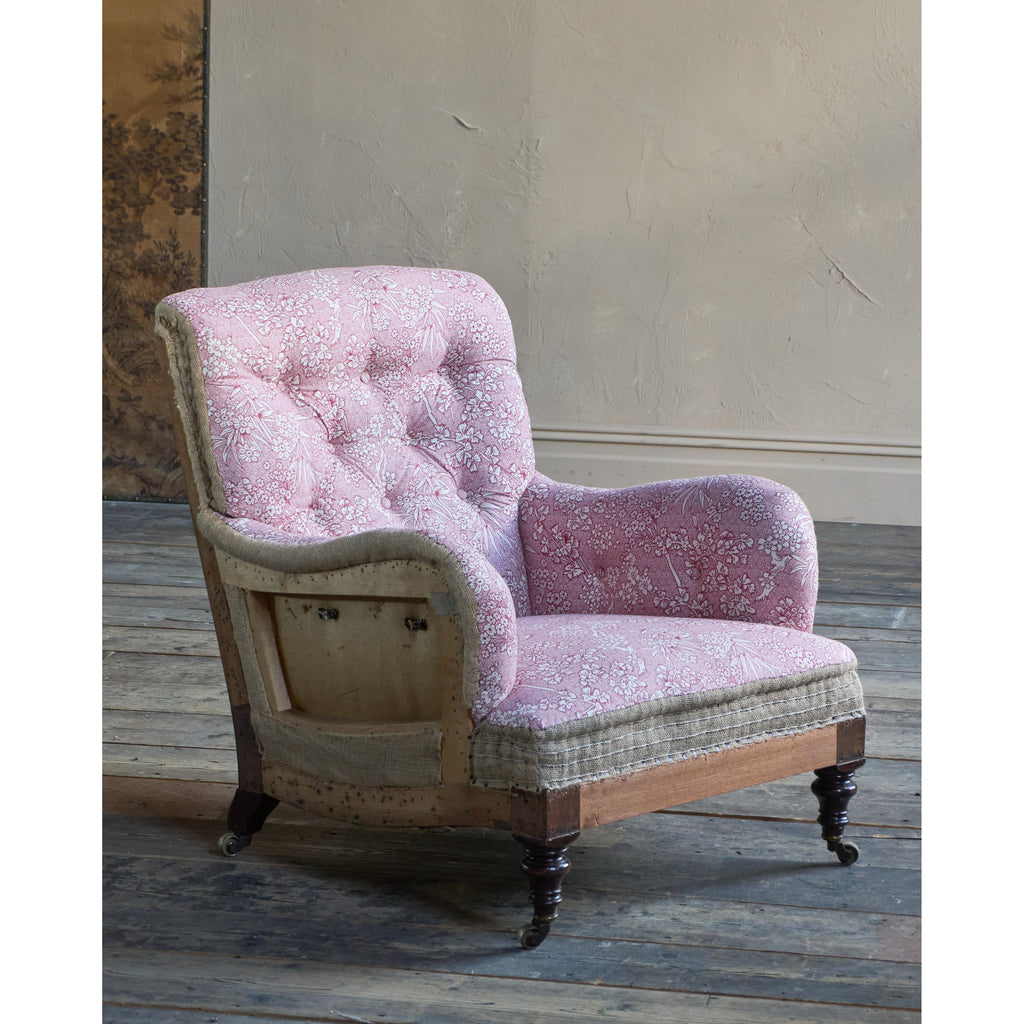 Hindley & Sons Armchair - Red Ticking-Antique Seating-KONTRAST